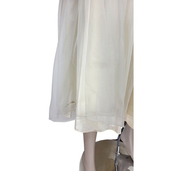 VTG 50s Lorrie Deb Ivory Chiffon Lace Strapless Wedding Ethereal Fairycore Dress - Picture 13 of 13